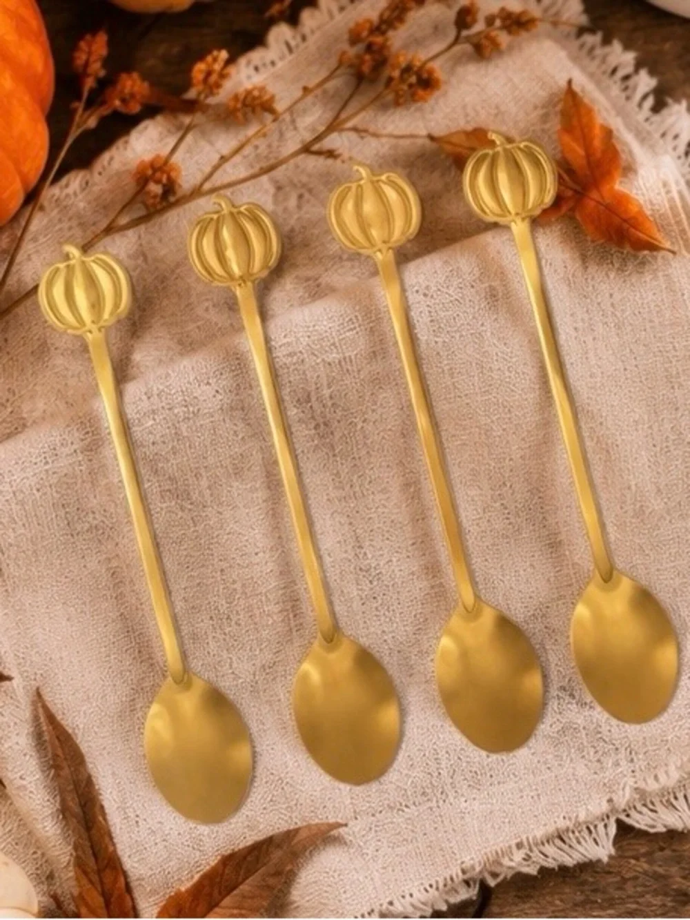 Pumpkin Stirring Spoons, Pumpkin Stirrer Spoons, Pumpkin Teaspoons, Fall Spoons